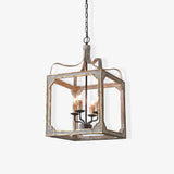 Lustre cube rustique bohème