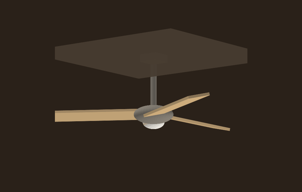 Three-blade wooden ceiling fan