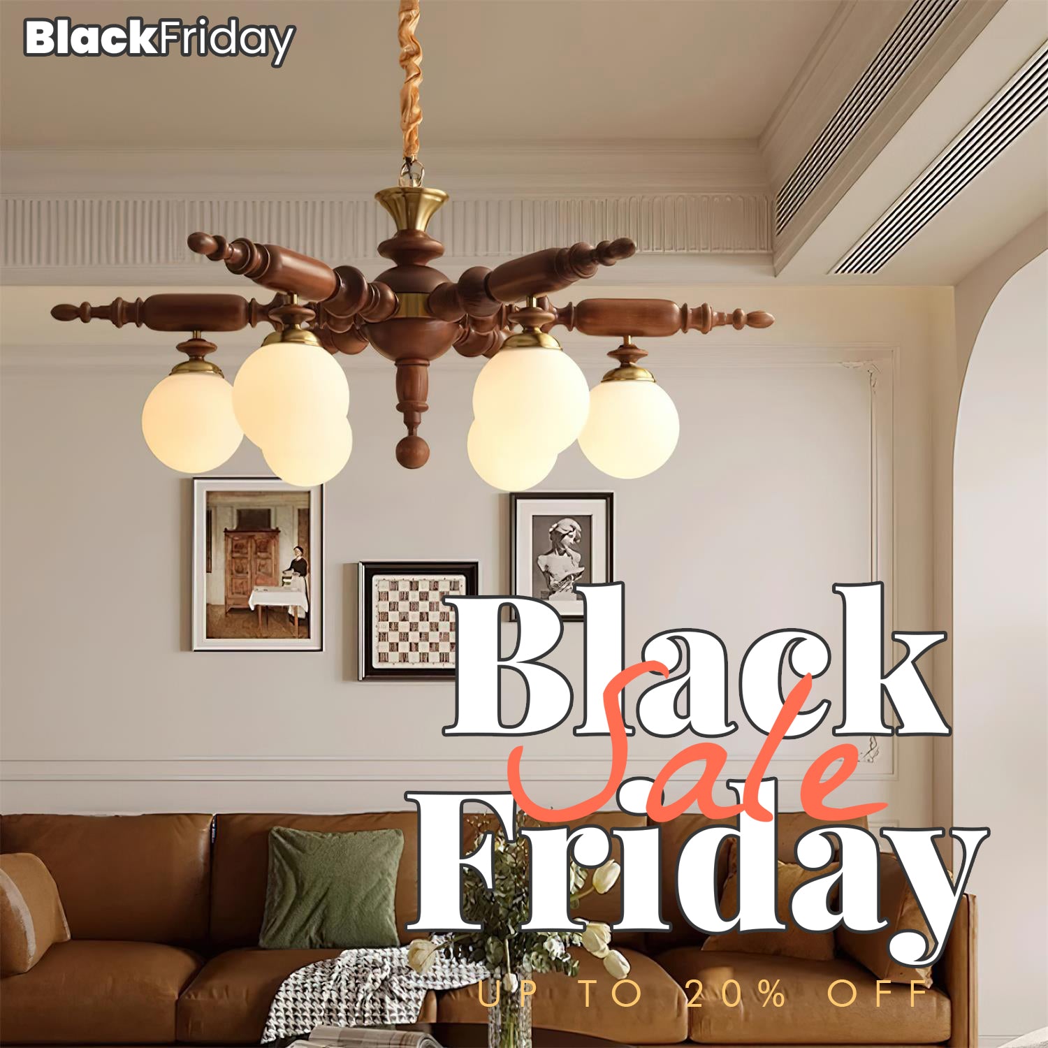 Black Friday Blowout: 20% Off Wooden Chandeliers – Shop Now!
