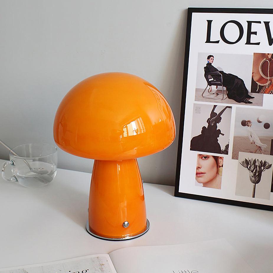 A Collection of Mid-Century Orange Table Lamps