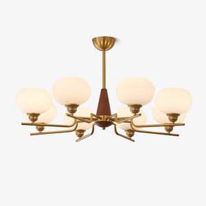 Celeste Sphere Walnut Chandelier