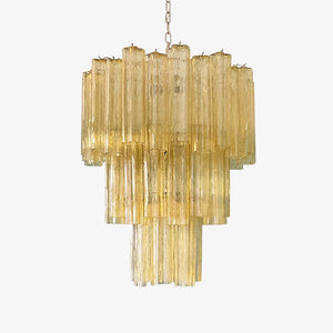 Yellow Glass Tube Chandelier