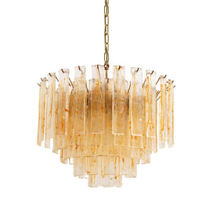 Golden Amber Glass Chandelier