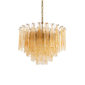 Golden Amber Glass Chandelier