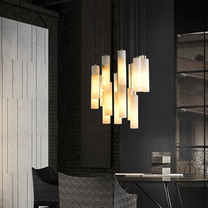 Elongated Alabaster Cluster Pendant Lamp