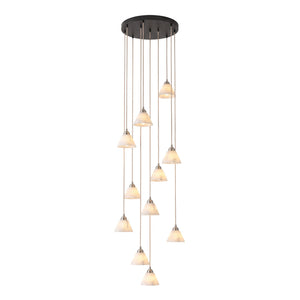 Conical Alabaster Brass Pendant Lamp