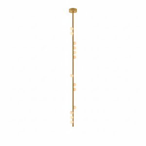 Brass Glass Drop Chandelier
