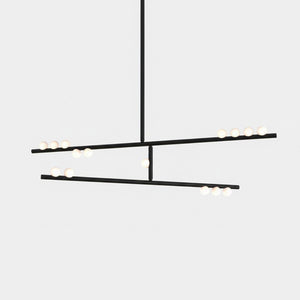 Brass Glass Drop Chandelier