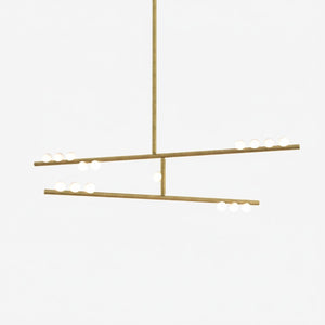 Brass Glass Drop Chandelier
