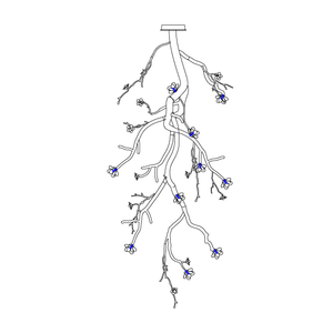 Large Long Branch Flower Chandelier
