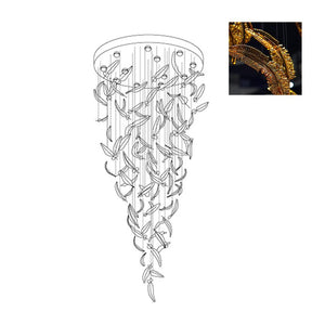 Glass Feathers Flying Chandelier