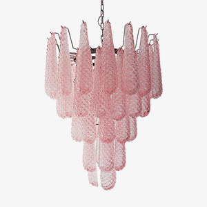 Pink Glass Droplet Chandelier