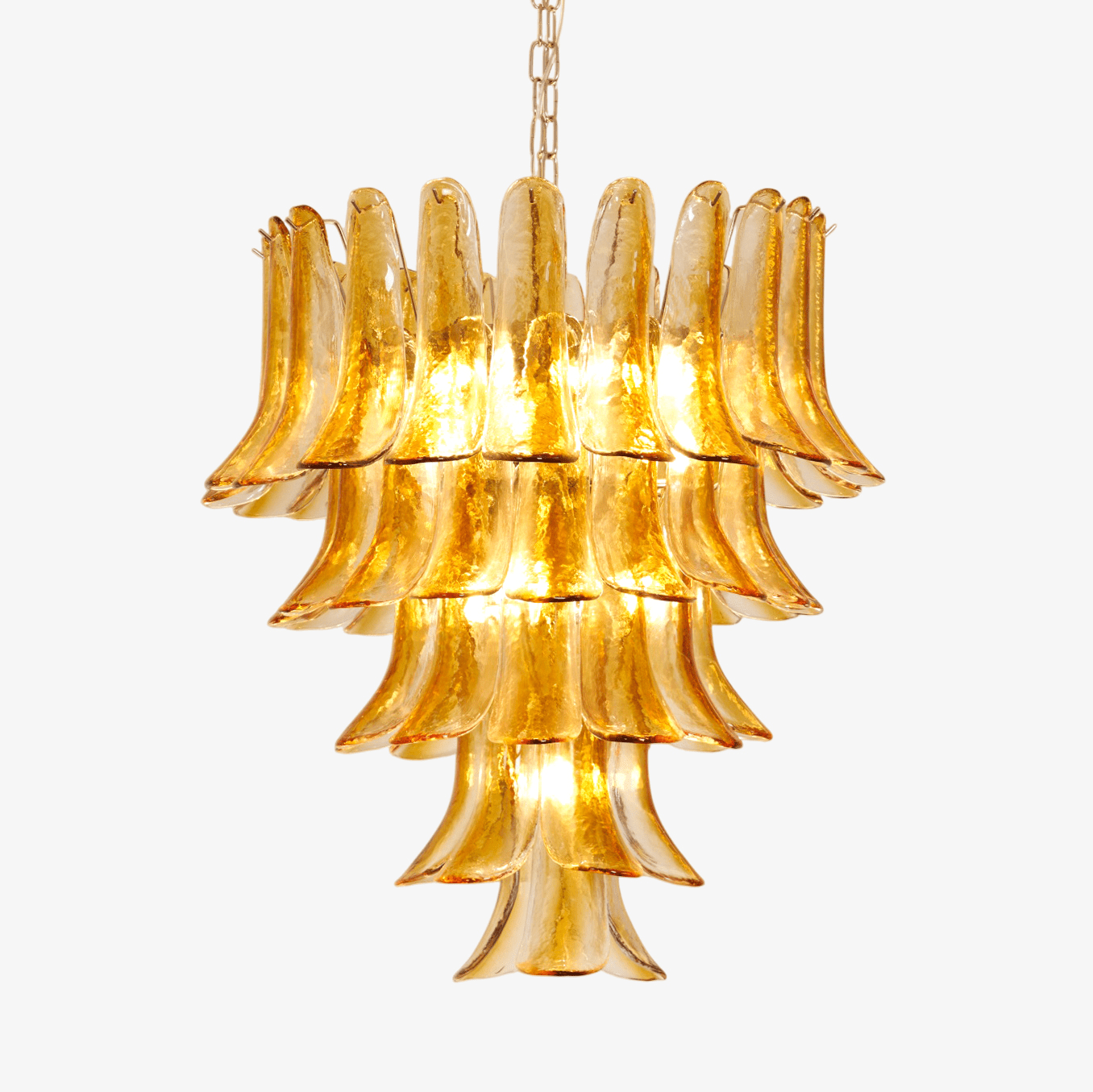 Glass Amber Lily Chandelier