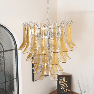 Glass Amber Lily Chandelier