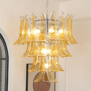 Glass Amber Lily Chandelier
