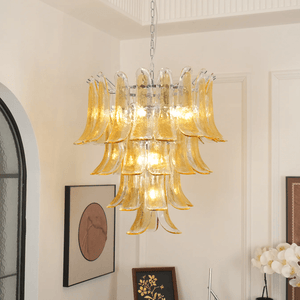 Glass Amber Lily Chandelier