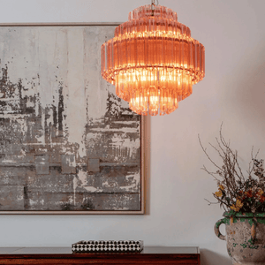 Pink Palermo Glass Chandelier