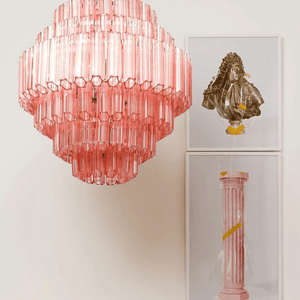 Pink Palermo Glass Chandelier