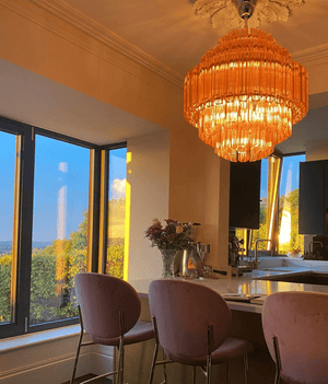 Pink Palermo Glass Chandelier