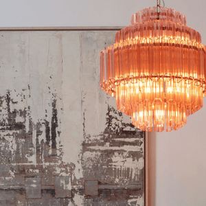 Pink Palermo Glass Chandelier