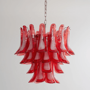 Crimson Glass Petals Chandelier