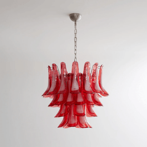 Crimson Glass Petals Chandelier
