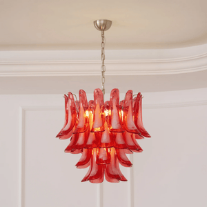 Crimson Glass Petals Chandelier