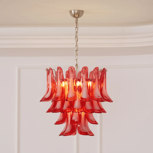 Crimson Glass Petals Chandelier