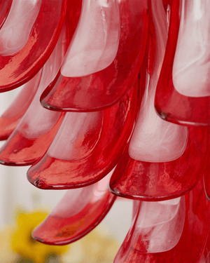 Crimson Glass Petals Chandelier