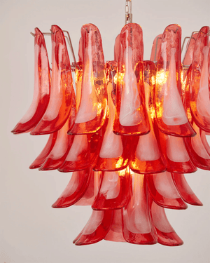 Crimson Glass Petals Chandelier