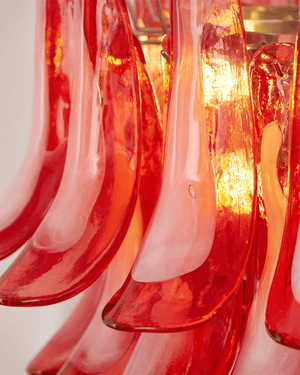 Crimson Glass Petals Chandelier