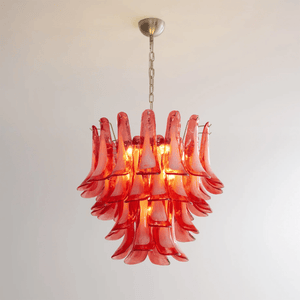 Crimson Glass Petals Chandelier