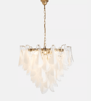 Lunara White Glass Chandelier