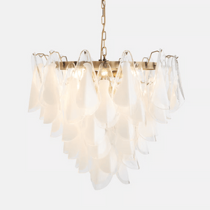 Lunara White Glass Chandelier