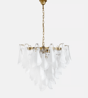 Lunara White Glass Chandelier