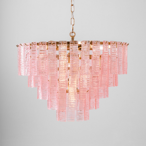 Opalora Pink Glass Chandelier