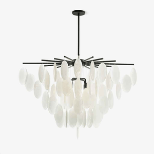 Cascading Selenite Disc Chandelier
