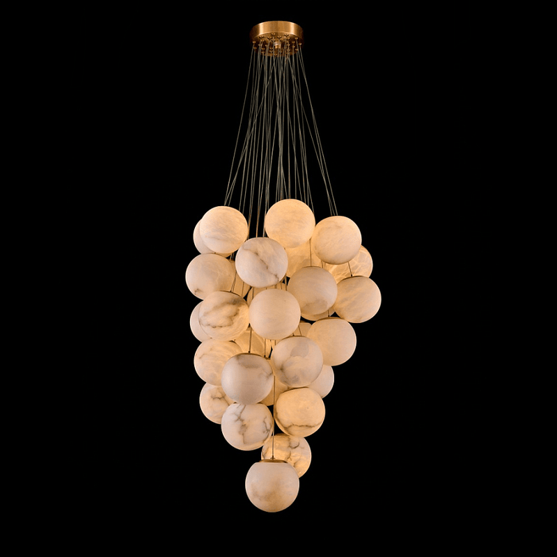 Cluster Alabaster Globe Chandelier – detail 7