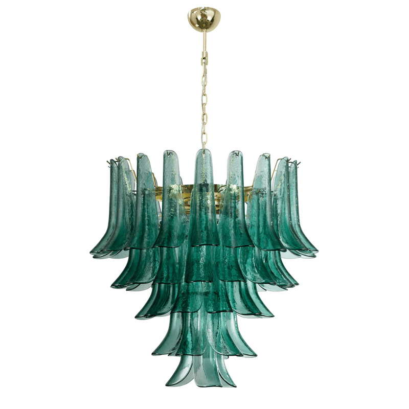 Emerald Petal Glass Chandelier – detail 9