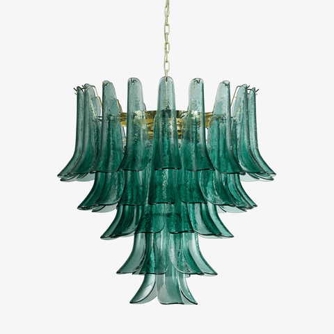 Lustre en verre pétale émeraude