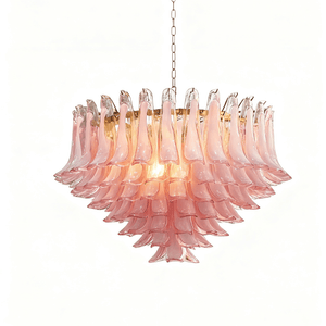 Blush Pink Glass Chandelier