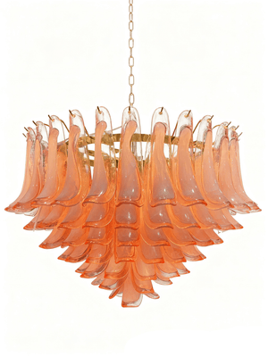 Blush Pink Glass Chandelier