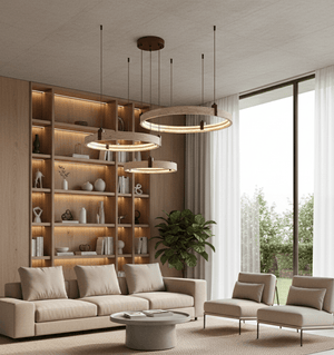 Celestial Orbit Travertine Chandelier