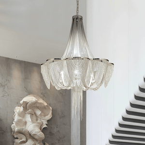 Silver Chain Tassel Chandelier