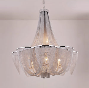 Silver Chain Tassel Chandelier