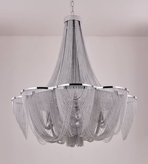 Silver Chain Tassel Chandelier