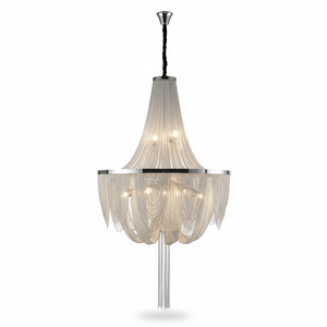 Silver Chain Tassel Chandelier
