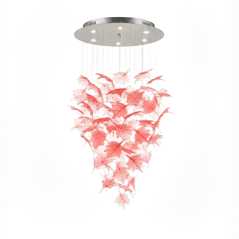 Lampadario a Foglia d'Acero in Cristallo Multicolore