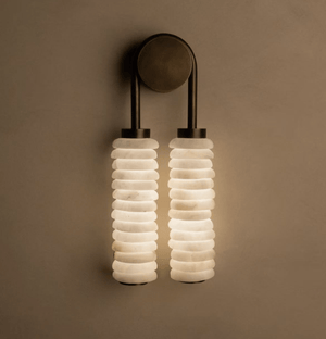 Calla Ribbed Alabaster Sconce
