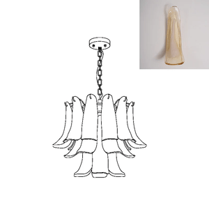 Murano Glass Leaf Chandelier